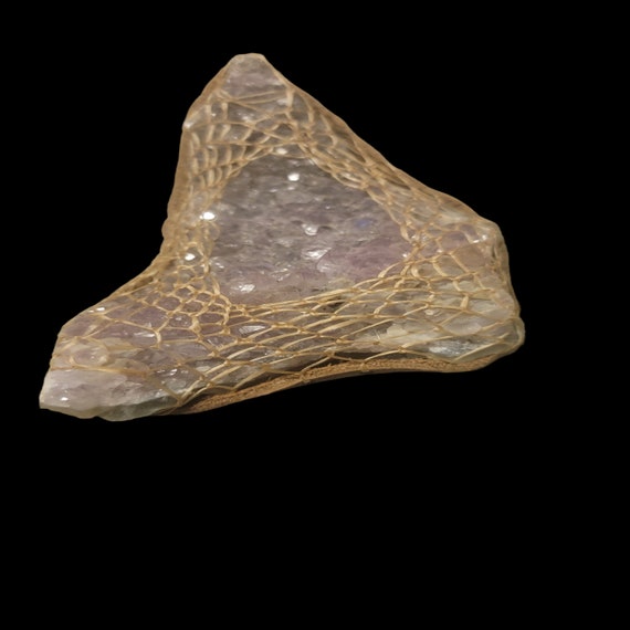 Dreamstone Amethyst Stone Sinew Stitch With Leather Back
