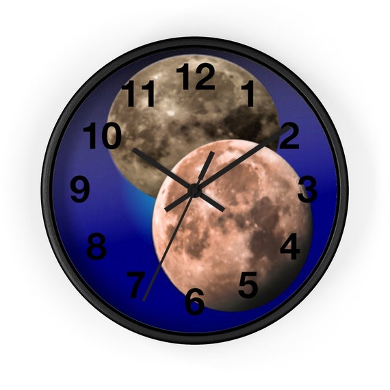 10 inch Wall clock with Photos Of moon