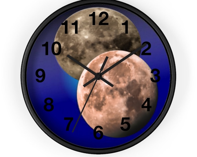 10 inch Wall clock with Photos Of moon