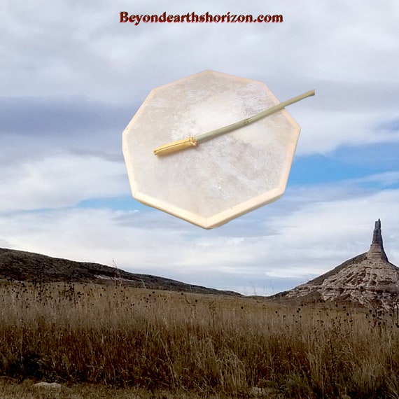 Native American Ceremonial Drum With Beater