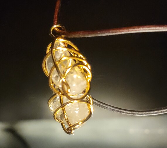 Natural Clear Quartz Pendant With Adjustable Leather Necklace