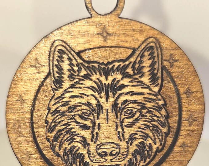 Wooden Handmade Laser-Engraved Wooden Wolf Pendant – Nature Spirit Necklace | Handcrafted Totem Jewelry