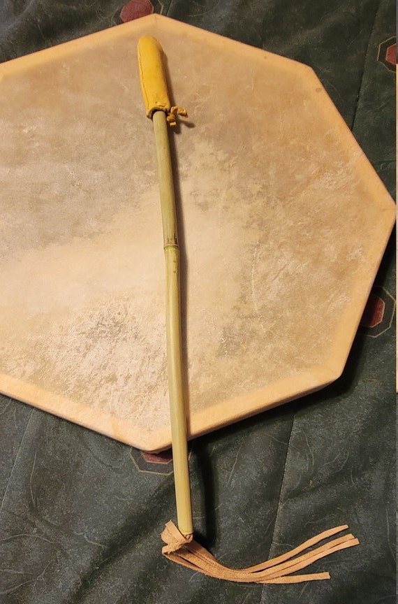 Native American Ceremonial Drum With Beater