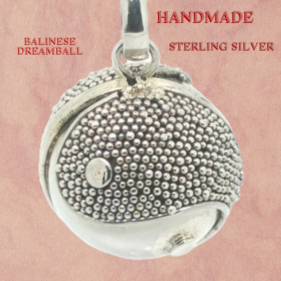 Balinese Sterling Silver 14mm Harmony Dream Ball Beaded Pendant