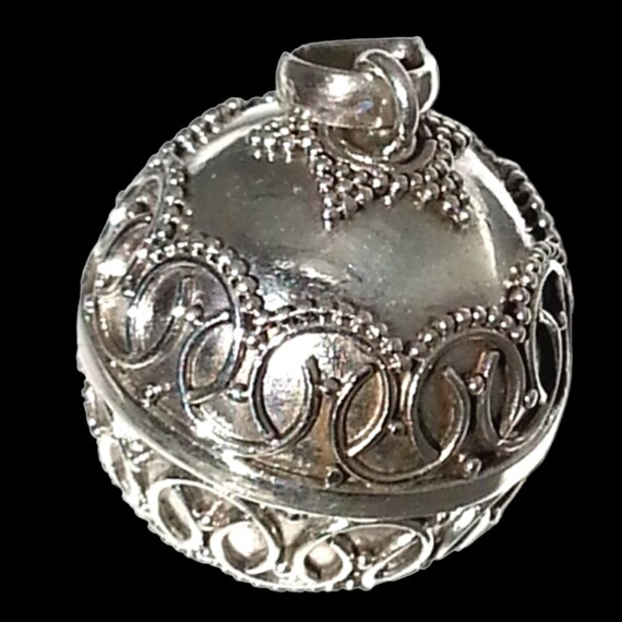 Sterling Silver Hand Crafted Balinese 18mm -(Around 3 quarters of an inch) Harmony Ball Pendant
