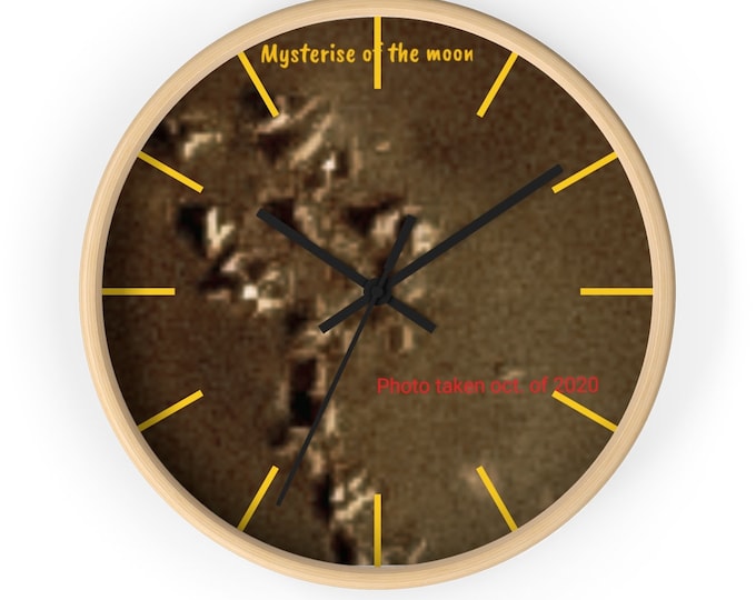 10 INCH Wall clock With Close up photo Of the Moons surface