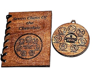 Cherokee Symbol for Strength Wood Engraved Metal Bezel Pendant