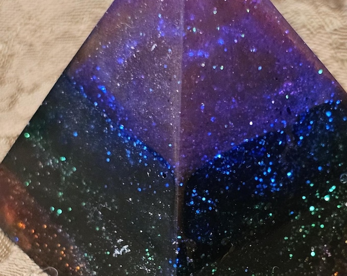 Galaxy Dream Pyramid – Spiritual Resin Art Piece