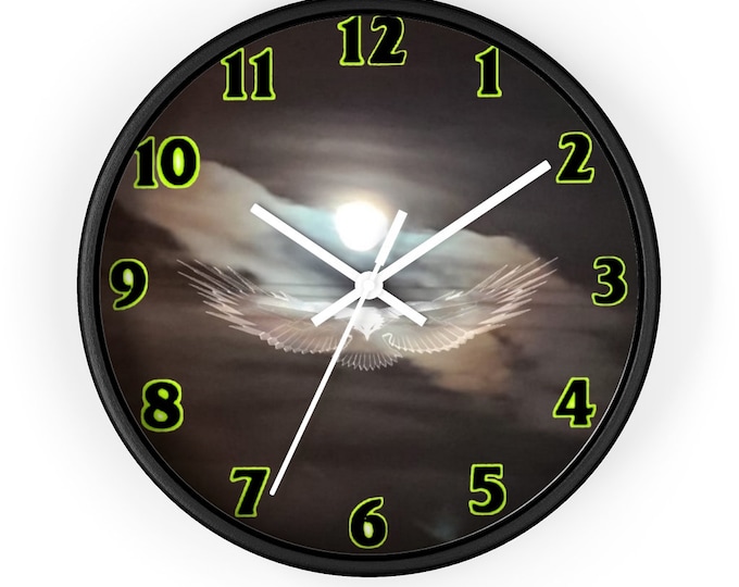 Soring Moonlit Eagle 10 inch Clock