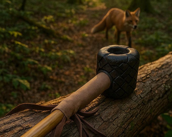Ceremonial Clay OWL Pipe /Hand Carved /Smokeable/Native Pipe