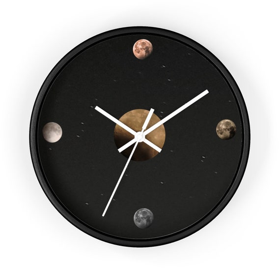 10 Wall clock with Photo of the moon and space