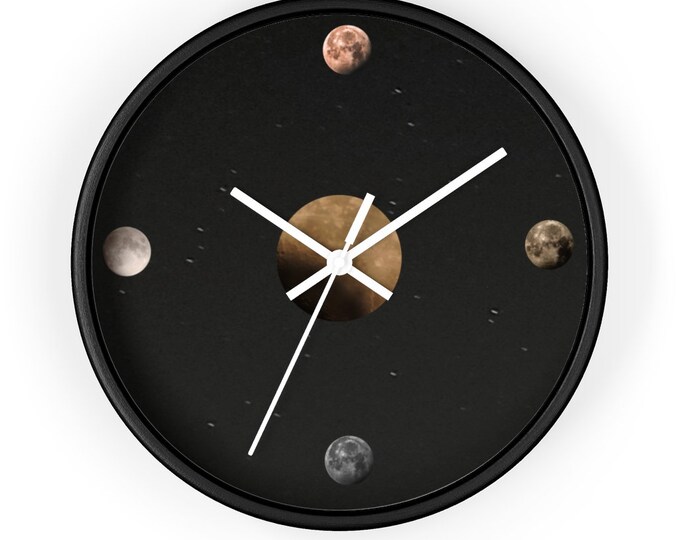 10 Wall clock  with Photo of the moon and space