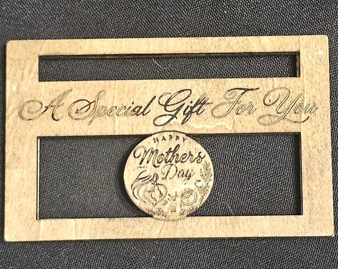Mother’s Day Wooden Gift Card Holder – “A Special Gift For You” – Handmade Engraved Mom Gift