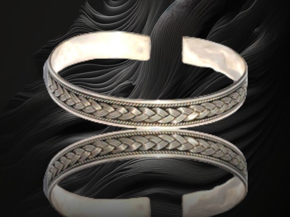 Sterling Silver Bali Woven Rope Cuff Bracelet