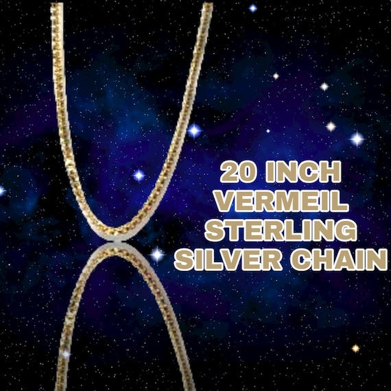 925 Sterling Silver Vermeil 20 Inch 1.2 mm Box Neck Chain Necklace