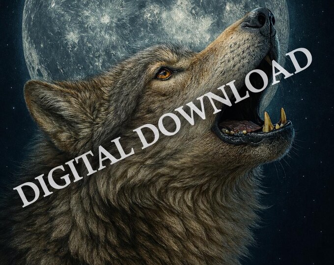 Howling Wolf Moon Wall Art | Digital Download