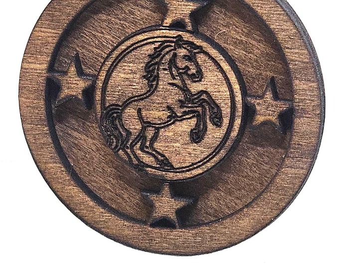 Wooden Horse Pendant Necklace | Rustic Western Jewelry  | Equestrian Gift |