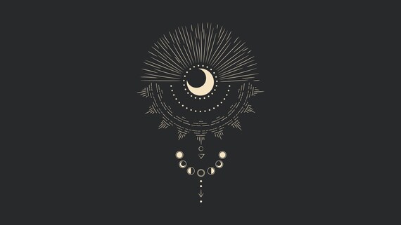 Desktop Wallpaper Esoteric Moon Phase Minimalist Design. - Etsy