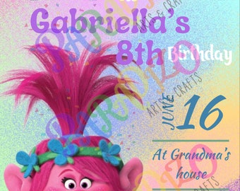 Trolls Editable Invite