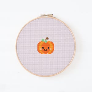 Tiny Pumpkin Cross Stitch Pattern | Small Cute Autumn printable PDF pattern| 2x2 Inch Easy Pattern for Beginners |Halloween Home Decor