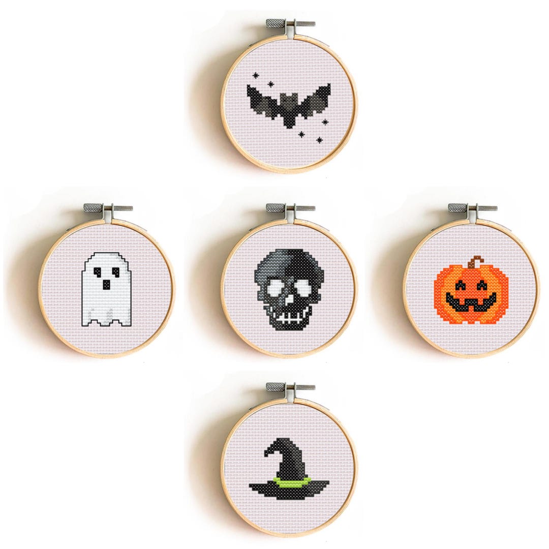 Halloween Cross Stitch Pattern Bundle: Spooky Mini Designs (PDF) - Etsy