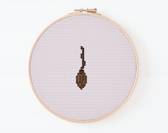Mini Witch Broom Cross Stitch Pattern: 2x2 Halloween Embroidery (PDF Download)