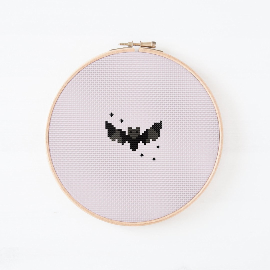 Tiny Bat Cross Stitch Pattern – 2x2 Inch Halloween PDF – Cute Small ...