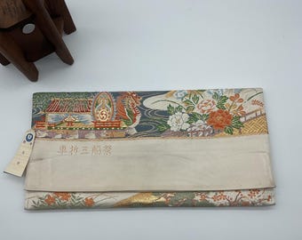 Upcycled Vintage Japanese Obi Clutch: Handmade Kimono Fabric Purse