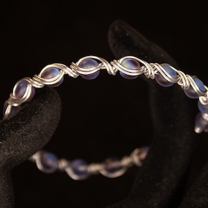 Handmade Wire Weave Bracelet, Adjustable Bracelet, Wrapped Bead Bracelet, Minimalist Bracelet, Everyday Bracelet