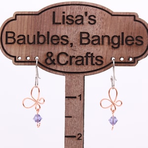 Handmade Wire Butterfly Dangle Earrings, Cute Earrings, Unique Earrings, Handmade Earrings, Customizable Earrings