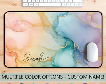 Custom Desk Mat Mousepad with Name, Large Modern Desktop Mats, Colorful Keyboard Gaming Pad, Modern Office Decor