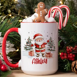 Personalized Christmas Mug , Custom Santa Cocoa Mugs, Christmas Mugs for Kids, Custom Camper Mug with your Name, Stainless Steel Coffee Mug immagine 2