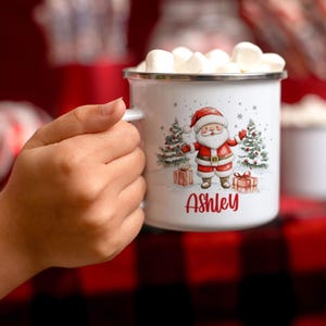 Personalized Christmas Mug , Custom Santa Cocoa Mugs, Christmas Mugs for Kids, Custom Camper Mug with your Name, Stainless Steel Coffee Mug immagine 4