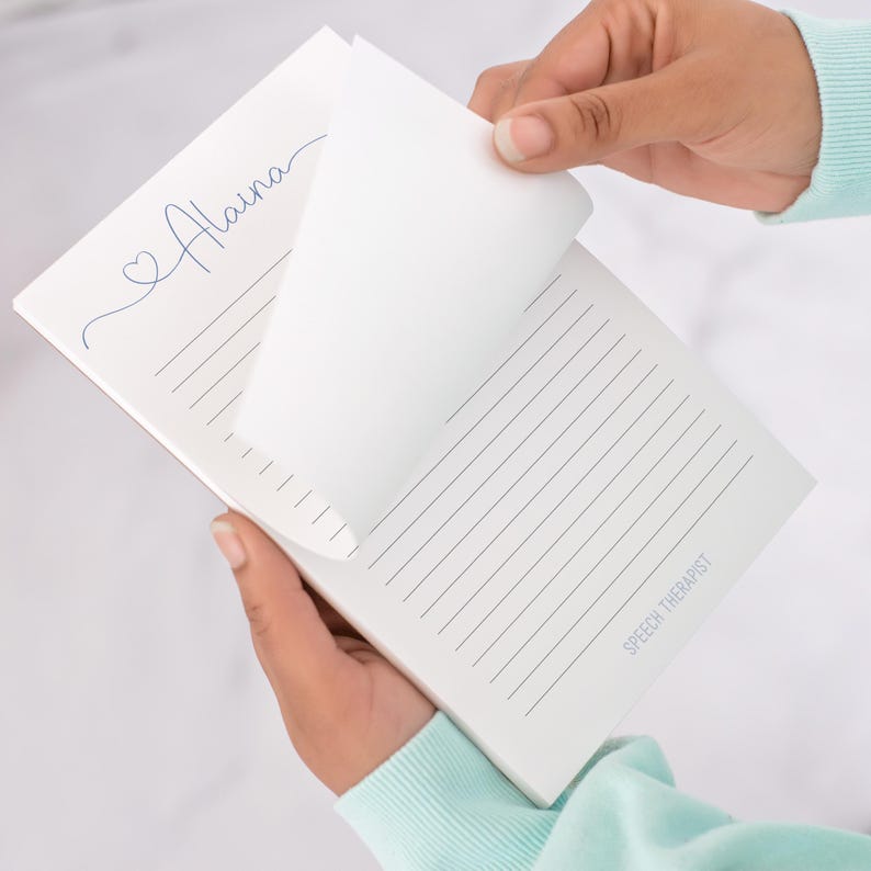 Bloc-notes personnalisé, bloc-notes personnalisés avec initiales monogrammes, cadeaux pour professeur, cadeau pour collègue, liste de choses à faire, mot de remerciement, papeterie personnalisée image 4