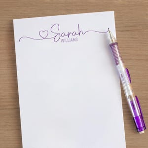 Personalized Notepad, Custom Monogram Initials Notepads,  Teacher gifts, Co-Worker Gift, To Do List, thank you Note, Personalized Stationery