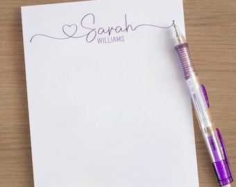 Personalized Notepad, Custom Monogram Initials Notepads,  Teacher gifts, Co-Worker Gift, To Do List, thank you Note, Personalized Stationery