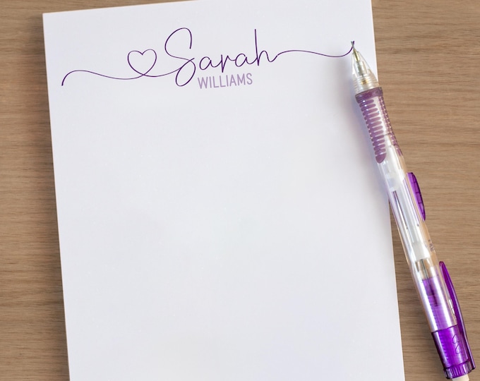 Personalized Notepad, Custom Monogram Initials Notepads,  Teacher gifts, Co-Worker Gift, To Do List, thank you Note, Personalized Stationery