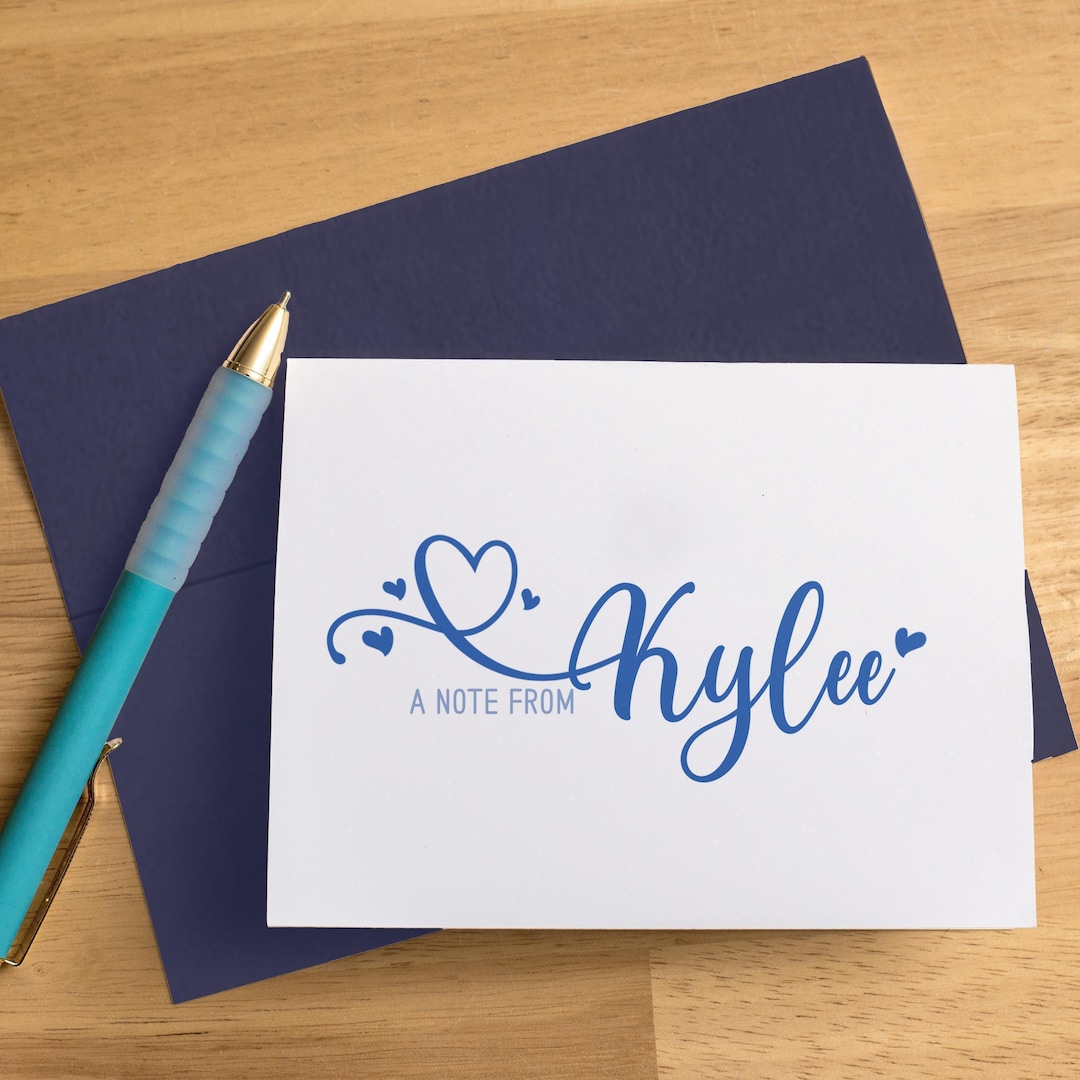 Personalized Note Cards With Name, Script Stationery Set, Custom ...