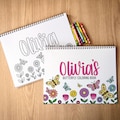 Girls Personalized Butterfly Coloring Book, Custom Kids Coloring Books With Name, Stocking Stuffers, Party Favor gift, Childrens name Books