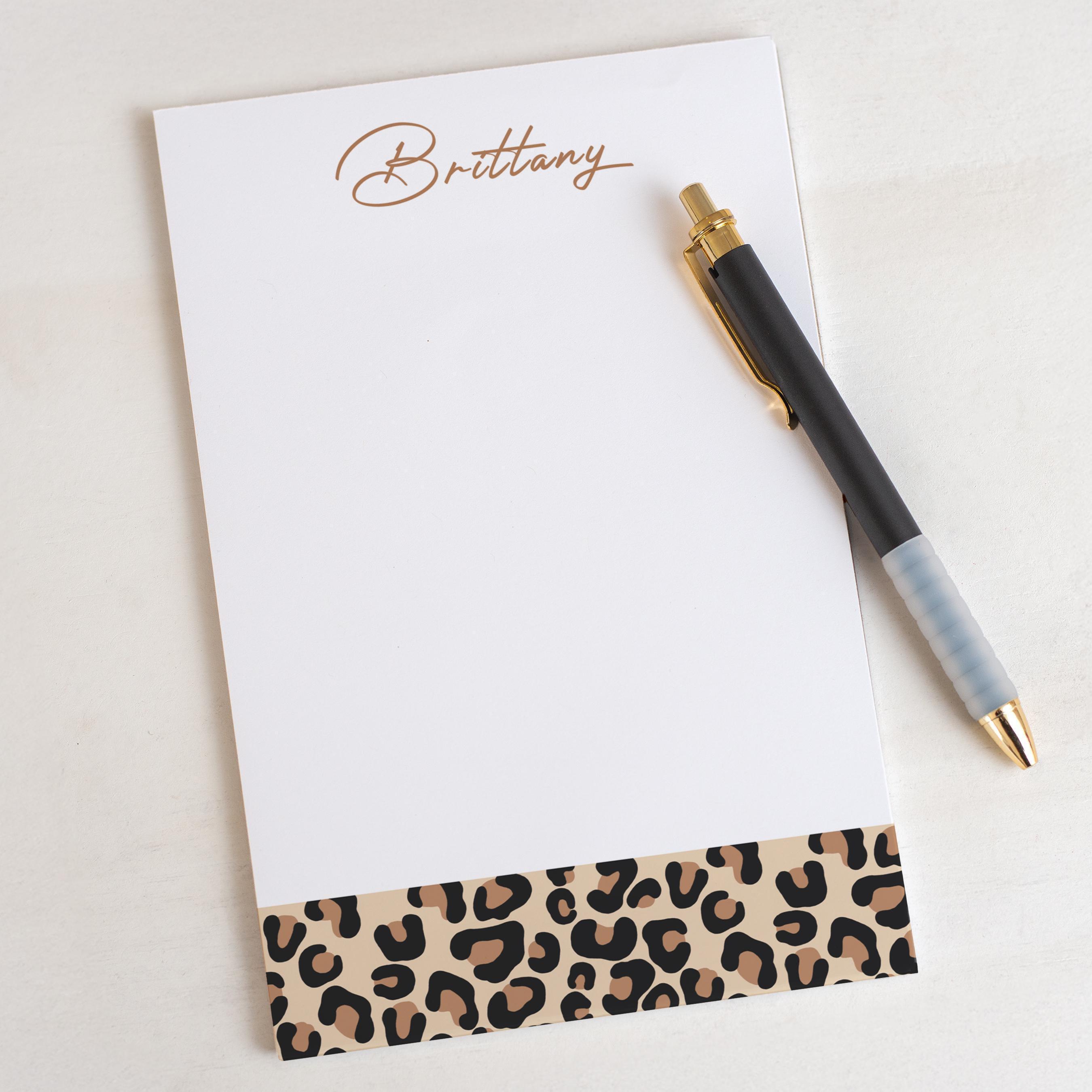 Personalized Notepad, Custom Cheetah Print Name Notepads, Cute ...
