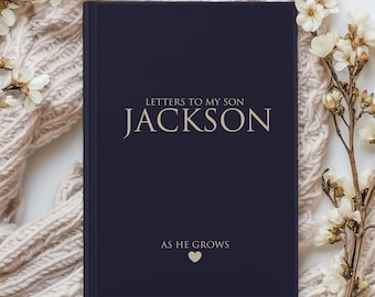 Letters to my Son Hard Cover Journal, Personalized Notebook Journal, Dear Son Journal, Custom New Mom Dad Parent Gift Baby Shower