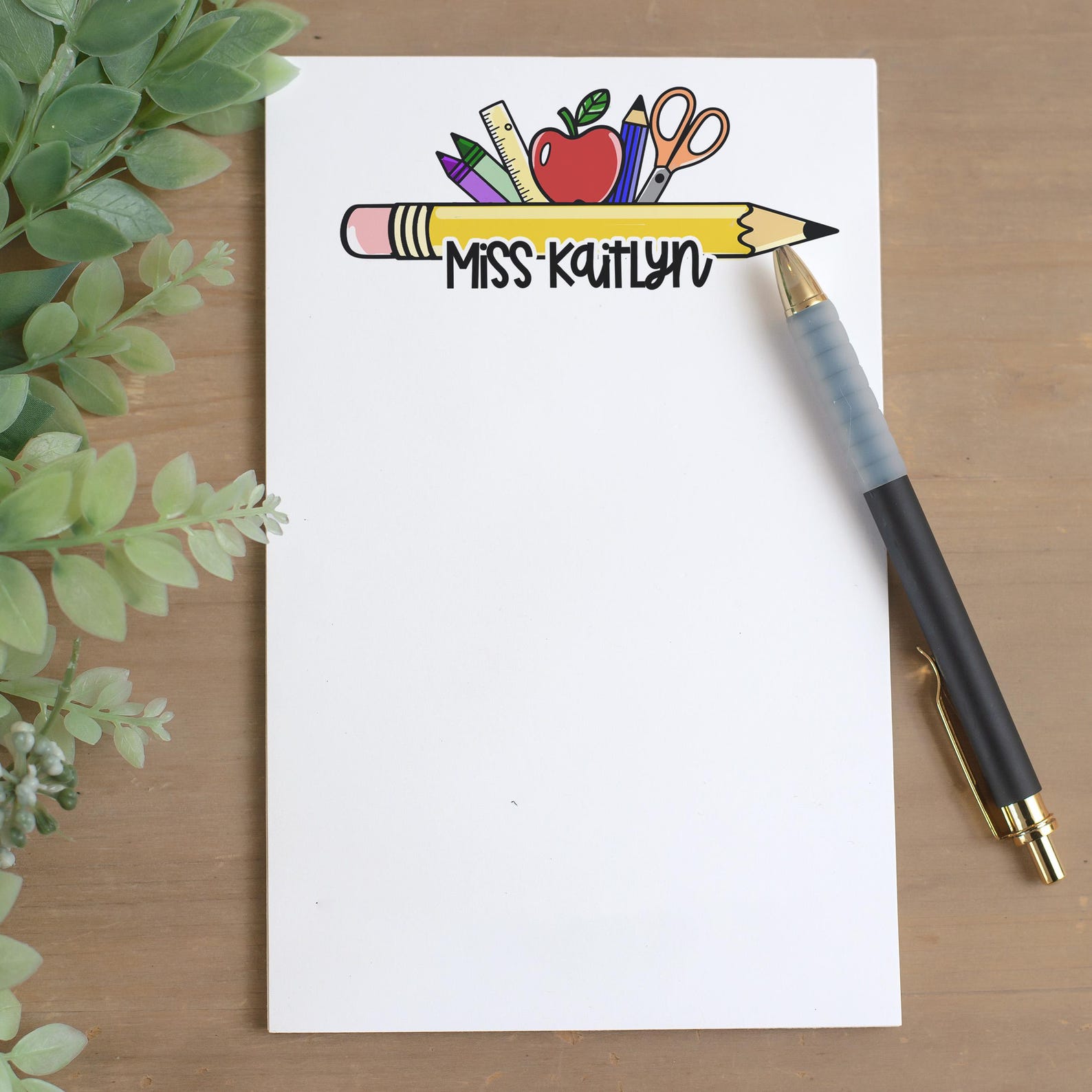 Personalized Teacher Note Pad, Custom Name Stationery, Classroom ...