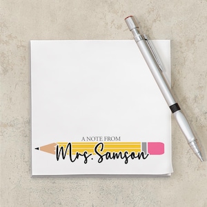 Personalizowany notatnik nauczyciela, spersonalizowane karteczki Post-it®, artykuły papiernicze z imieniem, bloczki samoprzylepne, prezent dla pisarza, wyrazy uznania dla nauczyciela w klasie