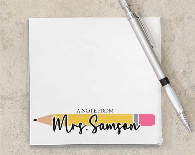 Blocco note personalizzato per insegnanti, post-it personalizzati Post-it®, cancelleria con nome, blocchi note adesivi, regalo per scrittori, apprezzamento per gli insegnanti in classe