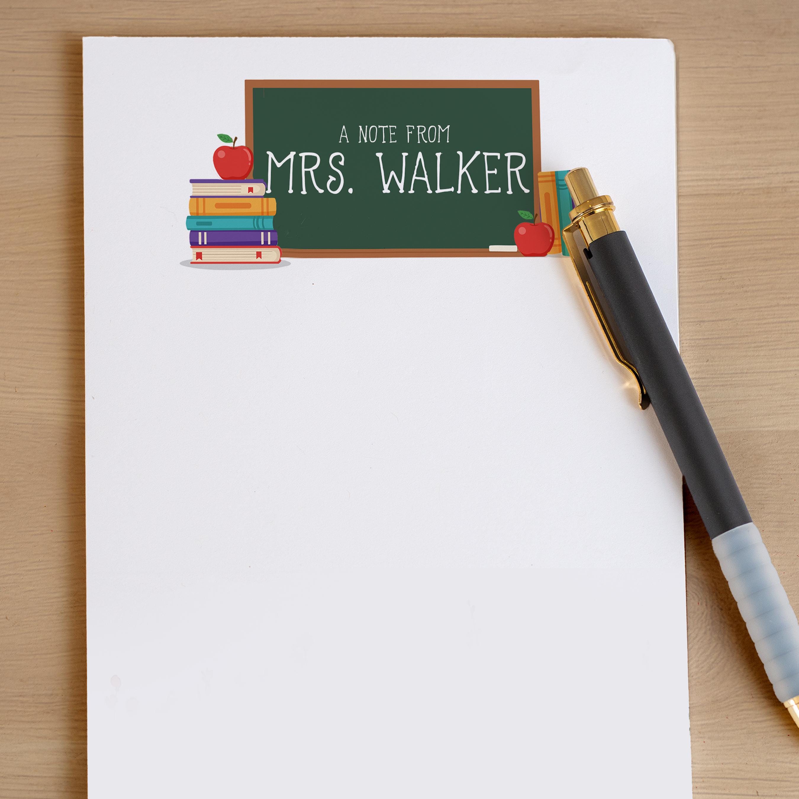 Custom Teacher Notepads Personalized Teacher Note Pad, Custom Name Stationery, Classroom ...
