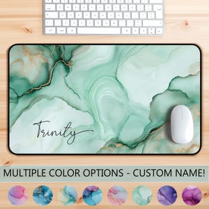 Tapis de souris personnalisé avec nom, grands tapis de bureau modernes, clavier gaming coloré, décoration de bureau moderne D