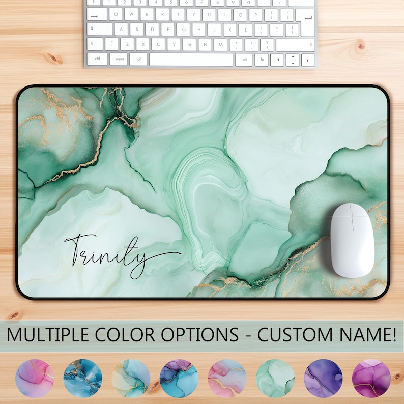 Tapis de souris personnalisé avec nom, grands tapis de bureau modernes, clavier gaming coloré, décoration de bureau moderne D