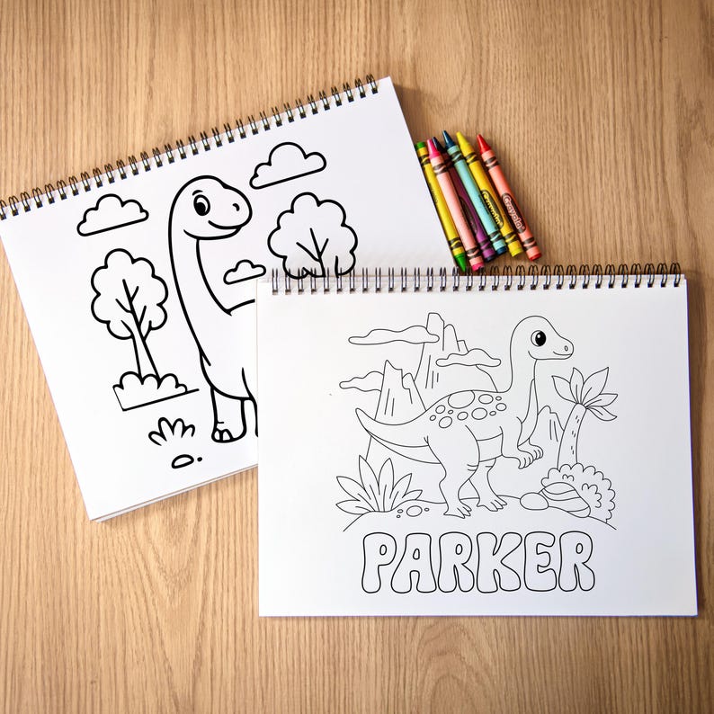 Kids Personalized Dinosaur Coloring Book, Custom Boys Coloring Books ...