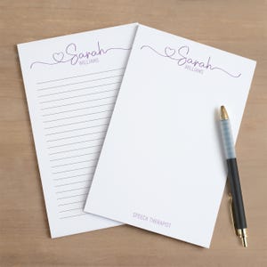 Bloc-notes personnalisé, bloc-notes personnalisés avec initiales monogrammes, cadeaux pour professeur, cadeau pour collègue, liste de choses à faire, mot de remerciement, papeterie personnalisée image 2