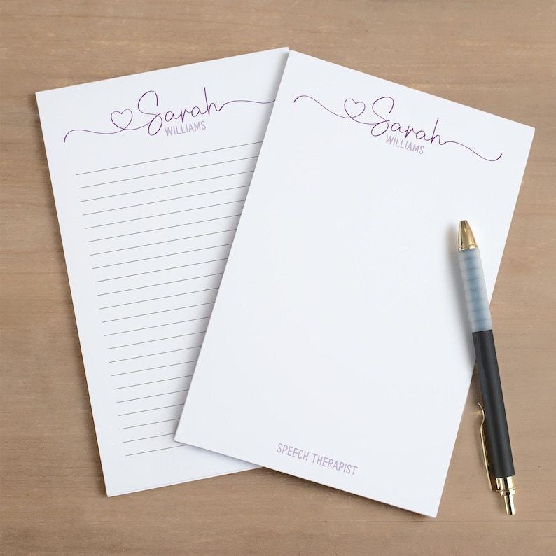 Bloc-notes personnalisé, bloc-notes personnalisés avec initiales monogrammes, cadeaux pour professeur, cadeau pour collègue, liste de choses à faire, mot de remerciement, papeterie personnalisée image 2
